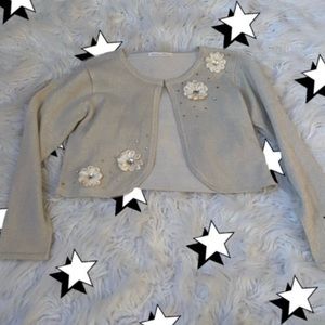 Gold sweater with flowers